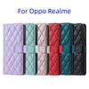 For Oppo Realme Oppo A7,A57,A31,A8,A93,Realme 11 Pro,Realme 10,Realme 9,Realme 8...PU Leather Diamond Checkered Pattern Wallet Handbag Case Cover