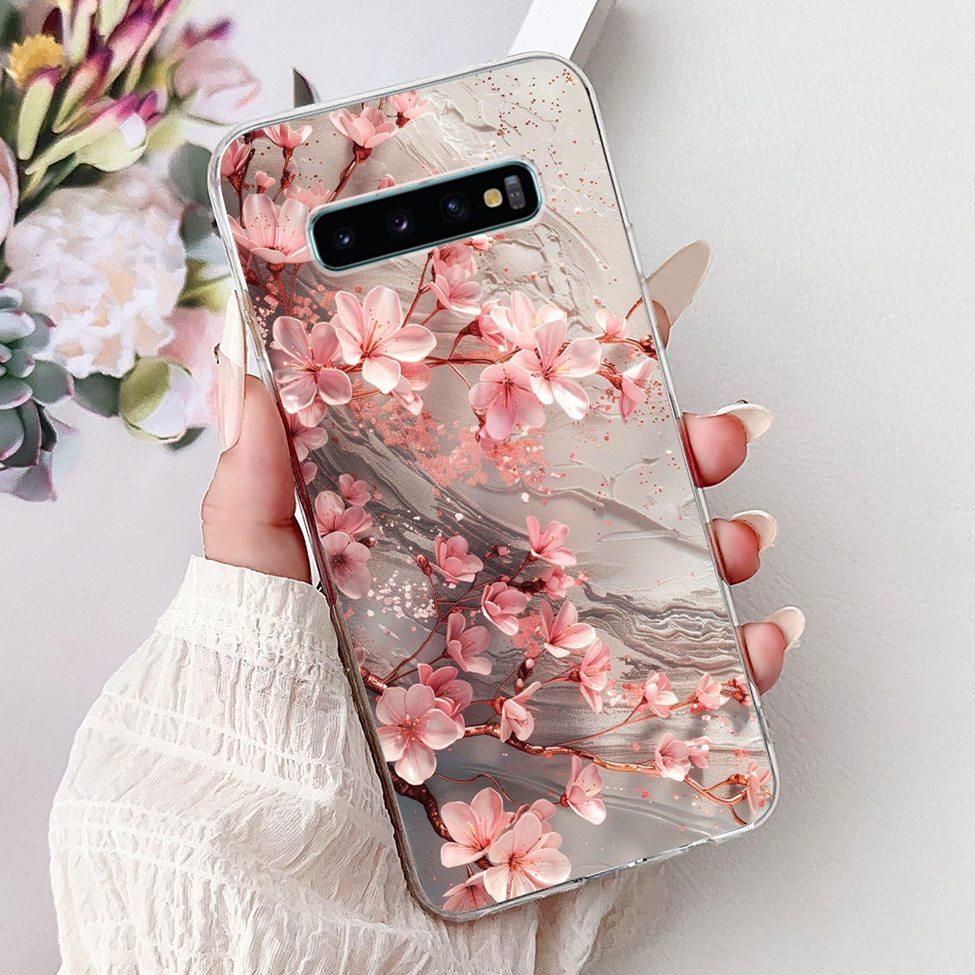 Чехол для Samsung S10 Plus SM-G975F Милый Кавайный Модный Цветочный Роскошный Крутой Расписной Мягкий Чехол для Телефона Samsung Galaxy S10+