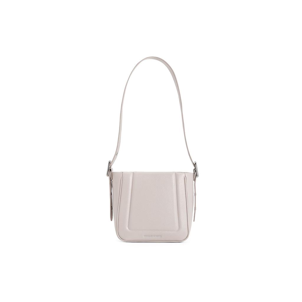 Charles & Keith Soft PU Shoulder Crossbody Bag Medium Women bags Noir Oat Silver CK2-10271304