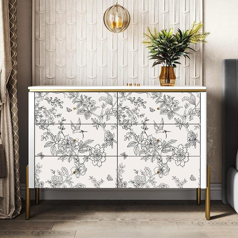 Черно-белые цветы отслаивающиеся обои цветок съемные самоклеящиеся контактные обои цветок птица настенный декор обои