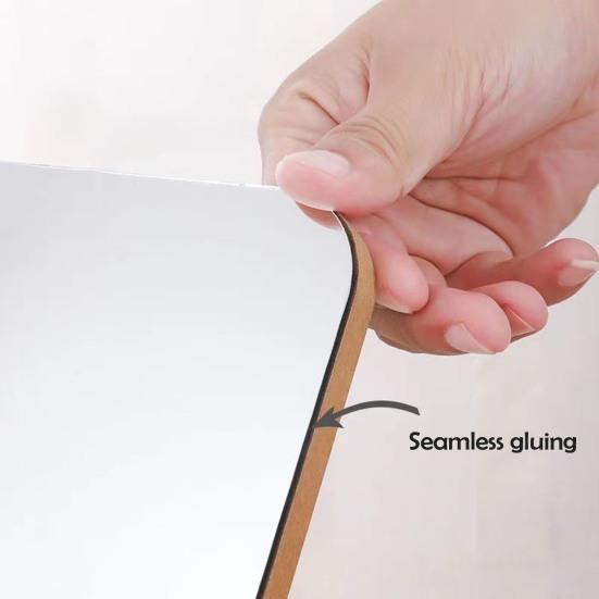 360 Degrees Rotatable Makeup Mirror with Wooden Base High Clarity Men Women Desktop Vanity Mirror Portable Travel Rectangle Cosmetic Mirror