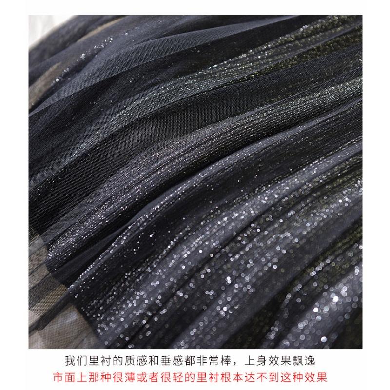 Новая блестящая плиссированная юбка из сетки