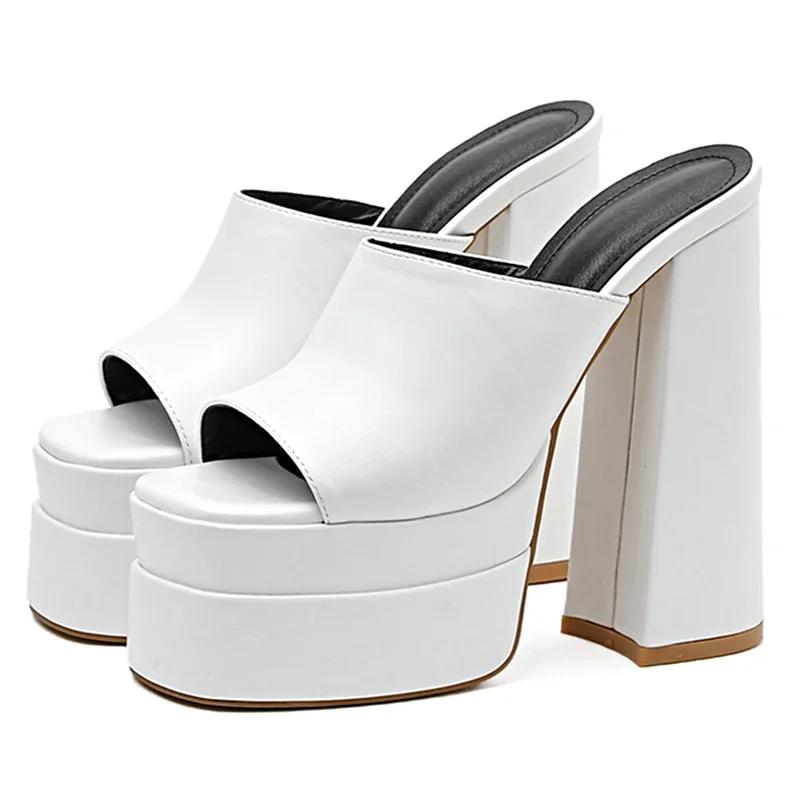 NEW High Heels Women Shoes Platform Slippers Summer Shoes Sandals Outdoor Slippers Female Chunky Heels High Heels Sandals