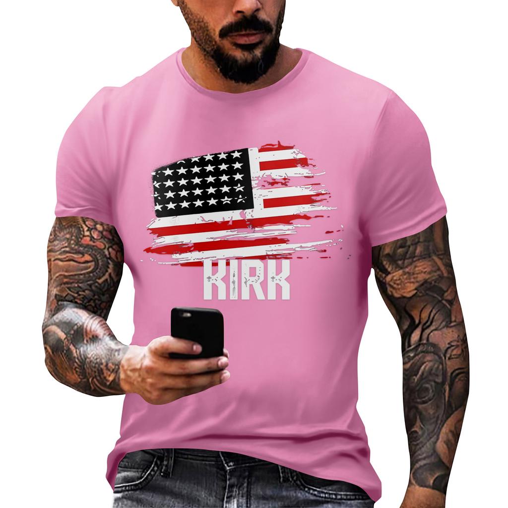Fashionable Round Neck Short Sleeve Work Clothes Printed Tops For Mens Summer Tops