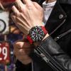 POEDAGAR Роскошные мужские наручные часы Спортивный хронограф Силиконовый ремешок Водонепроницаемые Светящиеся Дата Кварцевые часы Модные