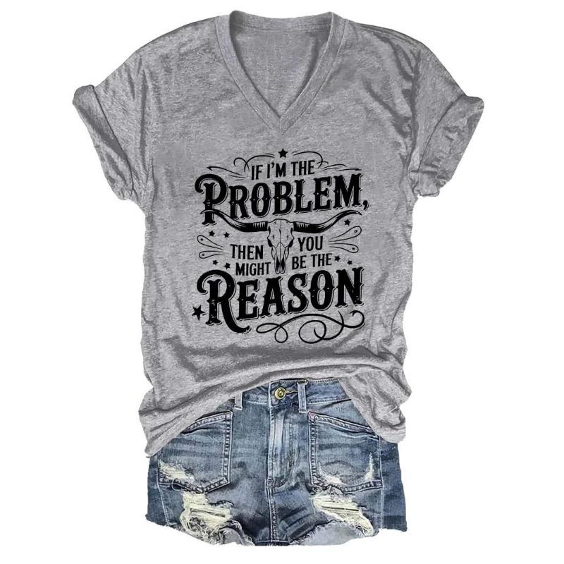 Летний топ с V-образным вырезом и 3D-принтом алфавита тауренов, модные повседневные женские футболки с короткими рукавами