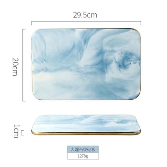 Новая мраморная разделочная доска, обеденные тарелки, керамический поднос, золотая тарелка с каймой, обеденный сервиз, тарелки и блюда, кухонная утварь, фарфор