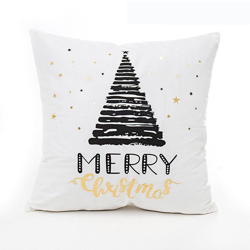 Luxurious Christmas Pillow Case Glitter Cotton Linen Sofa Throw Cushion Cover For Cozy Living