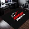 Коврик с логотипом гоночной тематики Speed faster, игровой коврик для стола, черный, красный, ковер в спортивном стиле, украшение для комнаты любителя автомобилей, напольное покрытие