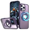 For iPhone 16 Pro Max Kickstand Case TPU+PC Clear Back Phone Cover Compatible with MagSafe