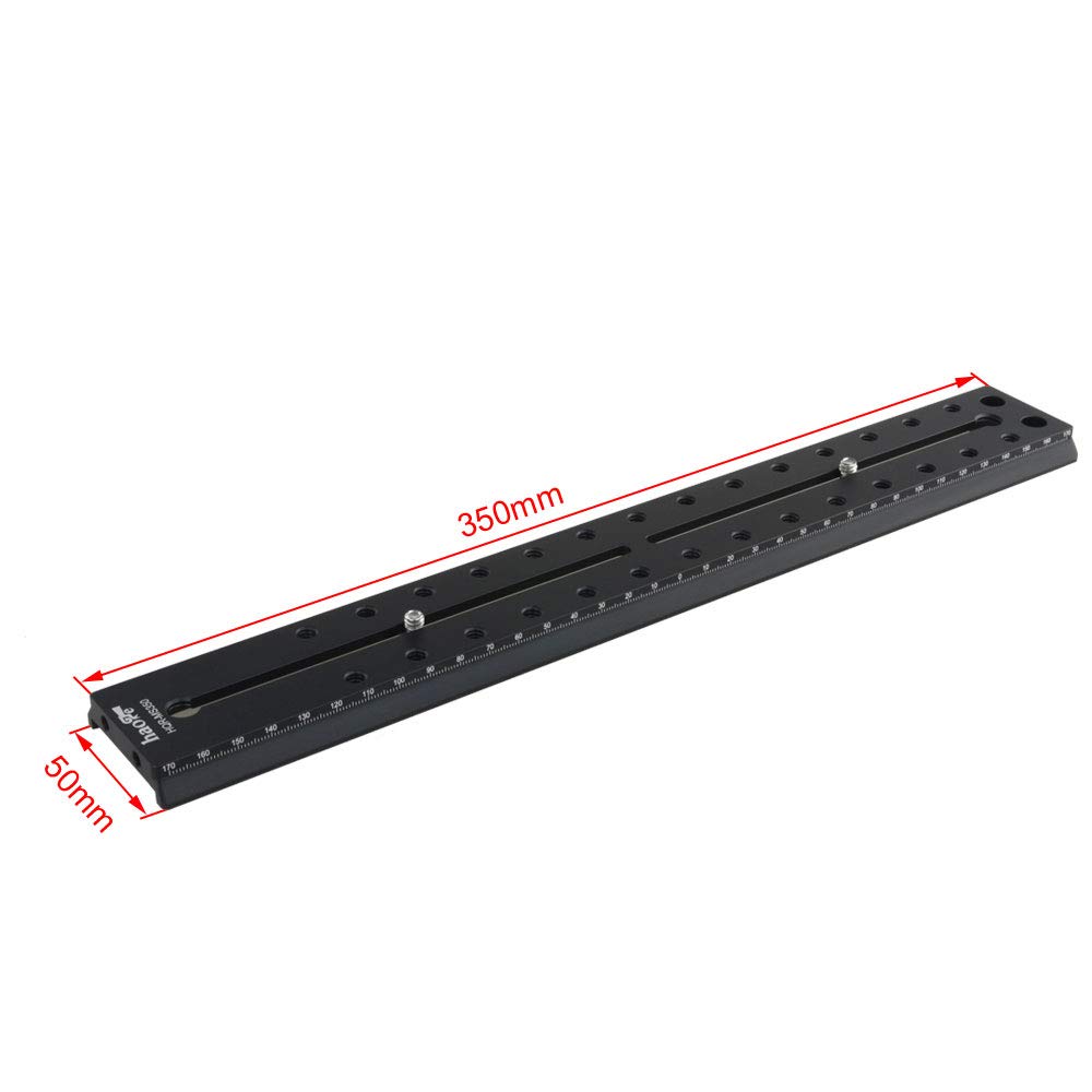 Haoge 350mm Rapid Connect Long Sliding Quick Release Plate for Benro Sirui Tripods and Fluid Video Heads S4, S6, S7, S8, BV4, BV6, BV8, BV10, VH-10,