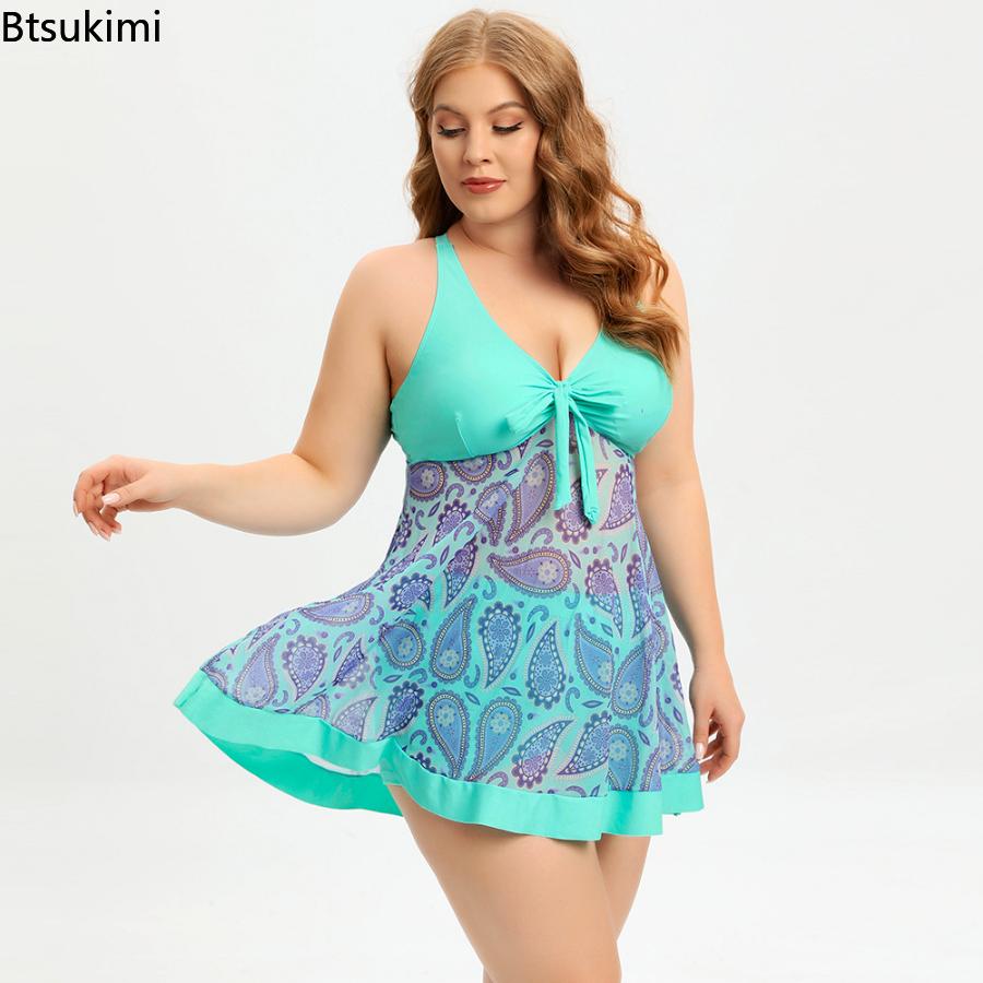 Plus Size 4XL 5XL Sexy Swimwear Women Bikinis Halter 2Pieces Tankini Swimsuits Female Swimdress Oversized Bikinis Set Beachwear