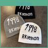 Autumn Winter Knitted Hat With 1998 Rkiemo Letter Pattern For Streetwear And Warmth