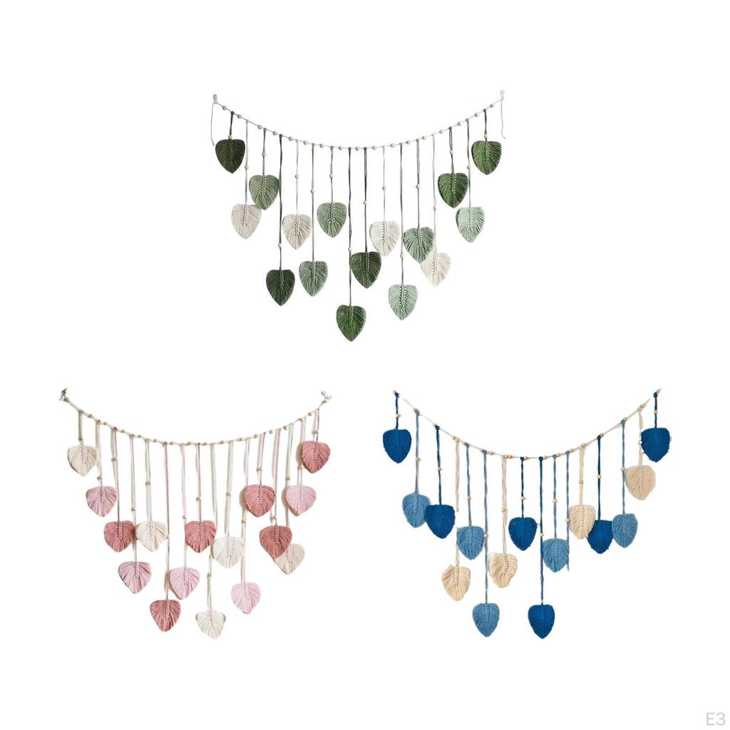 Изготовленные вручную листья-кисточки, макраме, настенное украшение для декора квартиры