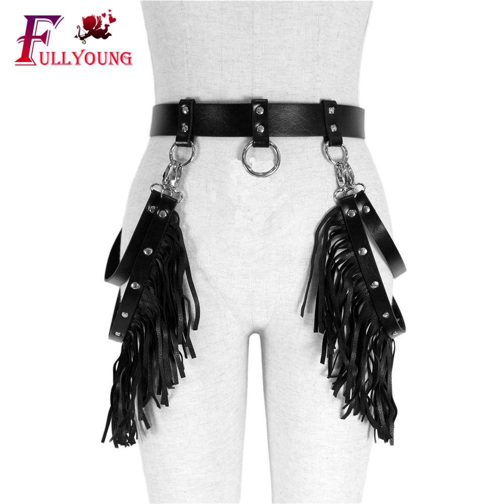 Панк Сексуальные Женщины Бедра Кожаный Ремень Подвязки Белье Подвязки Ноги Эротический Фетиш