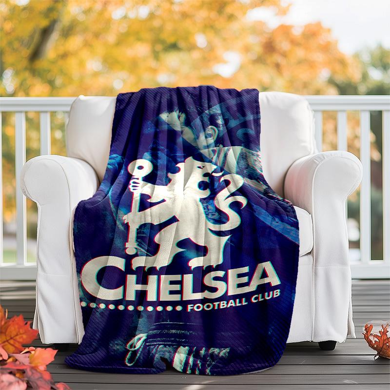 1pc C-Chelsea Theme Blanket - Digital Print, Polyester, Cozy for All Seasons, Perfect for Outdoor, and Travel