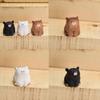 Cute Wooden Bear Figurines Solid Wood Mini Bear Statue Creative Polar Bear Ornament  Car