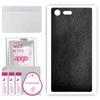 apgo Protective Skin Sticker for the Back Compatible with Sony Xperia X Compact, Wrap Film, Foil, Vinyl - Pattern Black Leather