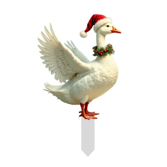 Рождественская утка садовый колышек плоский акриловый двор художественный знак украшения водонепроницаемый уличный рождественский колышек для