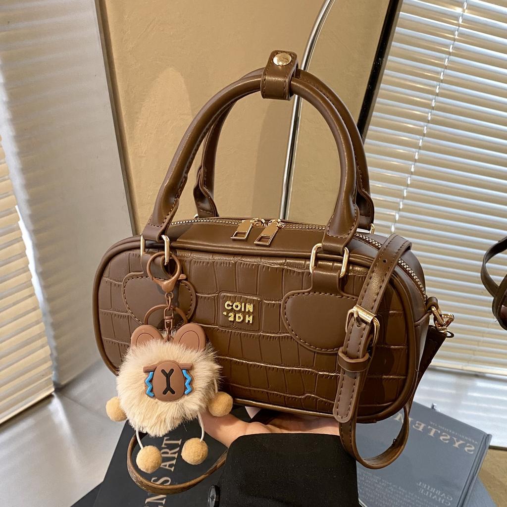 Premium Bowling Bag Hand Pillow Bag Women'S Work Small Bag One Shoulder Crossbody Boston Bag