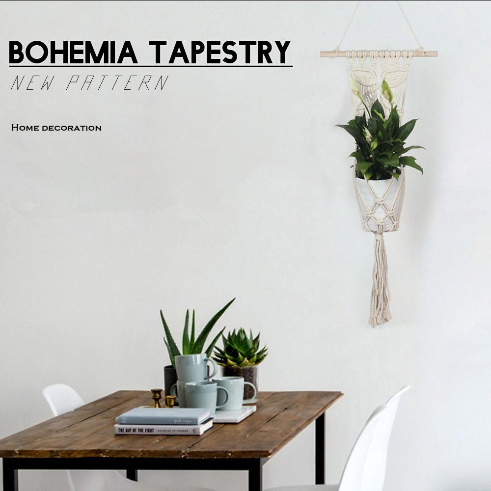 Вешалка для растений, Вешалка для растений в технике макраме Подвесная вешалка для цветов Настенное искусство в винтажном стиле