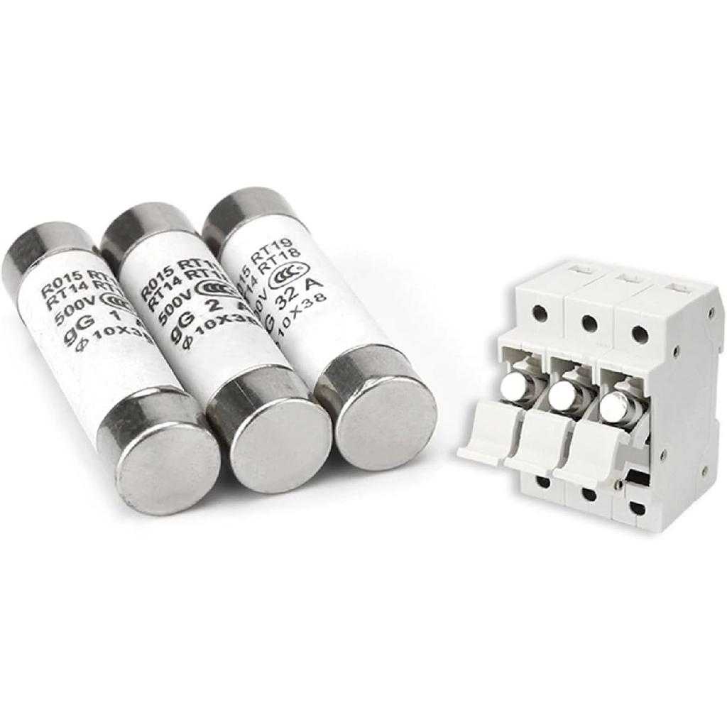 5/10Pcs 10 * 38 Fast Blow Ceramic Fuse 10x38mm Fuse 500V 1A 2A 3A 4A 5A 6A 8A 10A 16A 20A 25A 32A RO15 RT19 RT14 RT18(3A)