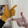 Solid Color  Gloves Windproof Student Winter Mittens Women Knitted Gloves  Female