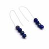 Lapis Lazuli 925 Silver Threader Earrings, Gemstone Women Handmade Fringe Earrings