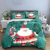 Santa Claus with Candy Cane Print Bedding Duvet Cover Set Duvet Cover Pillowcases  (1*Duvet Cover 2*Pillowcases, without duvet insert)