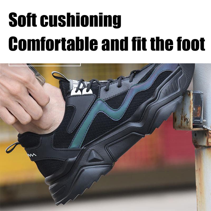 Легкая обувь по страхованию труда, мужская рабочая обувь с защитой от разбивания и пирсинга, дышащая, противоскользящая, износостойкая изоляционная защитная обувь на четыре сезона