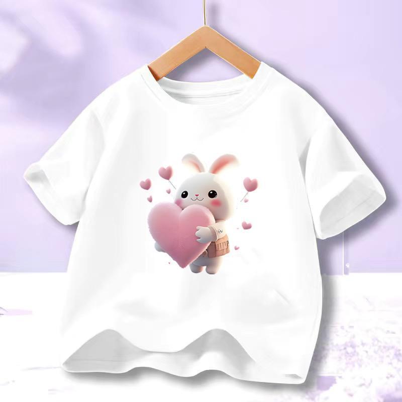 Girls' Anime Cartoon Short-Sleeve Cotton T-Shirt - Summer 2023 Trend