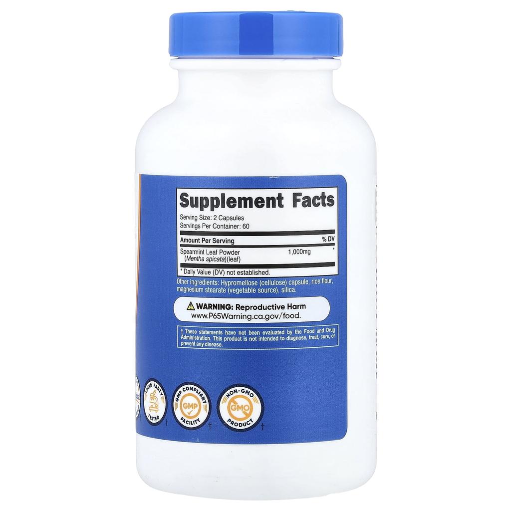 Nutricost Листья мяты колосистой, 120 капсул (500 мг в капсуле)