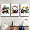 Красочные наушники-геймпад Холст Живопись Граффити Игровой постер Принт Картина для Комнаты Геймера Настенное Искусство Домашний Декор