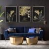 Домашний декор, абстрактное растение с золотыми листьями, настенная живопись на холсте, скандинавские постеры и принты, настенная картина для гостиной, современное искусство