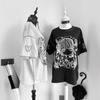 Y2K Harajuku Gothic Anime Girl Printed Short Sleeved Couple T-shirt Summer