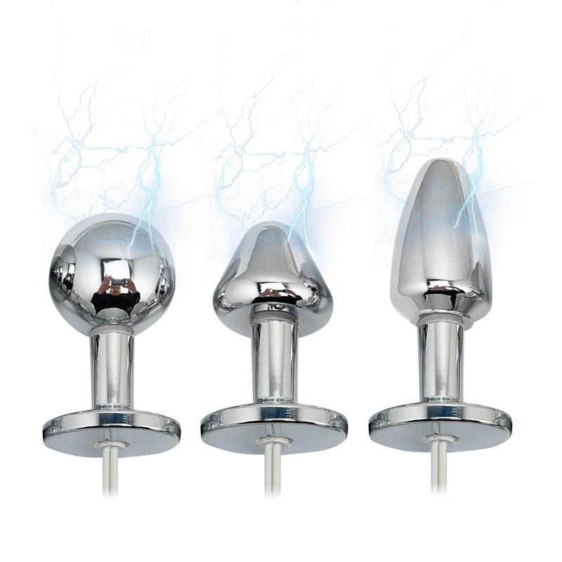 Новый биполярный электрошок, вагинальная плотная огромная анальная пробка, металлические анальные шарики, электрическая стимуляция простаты, точка G, медицинская секс-игрушка