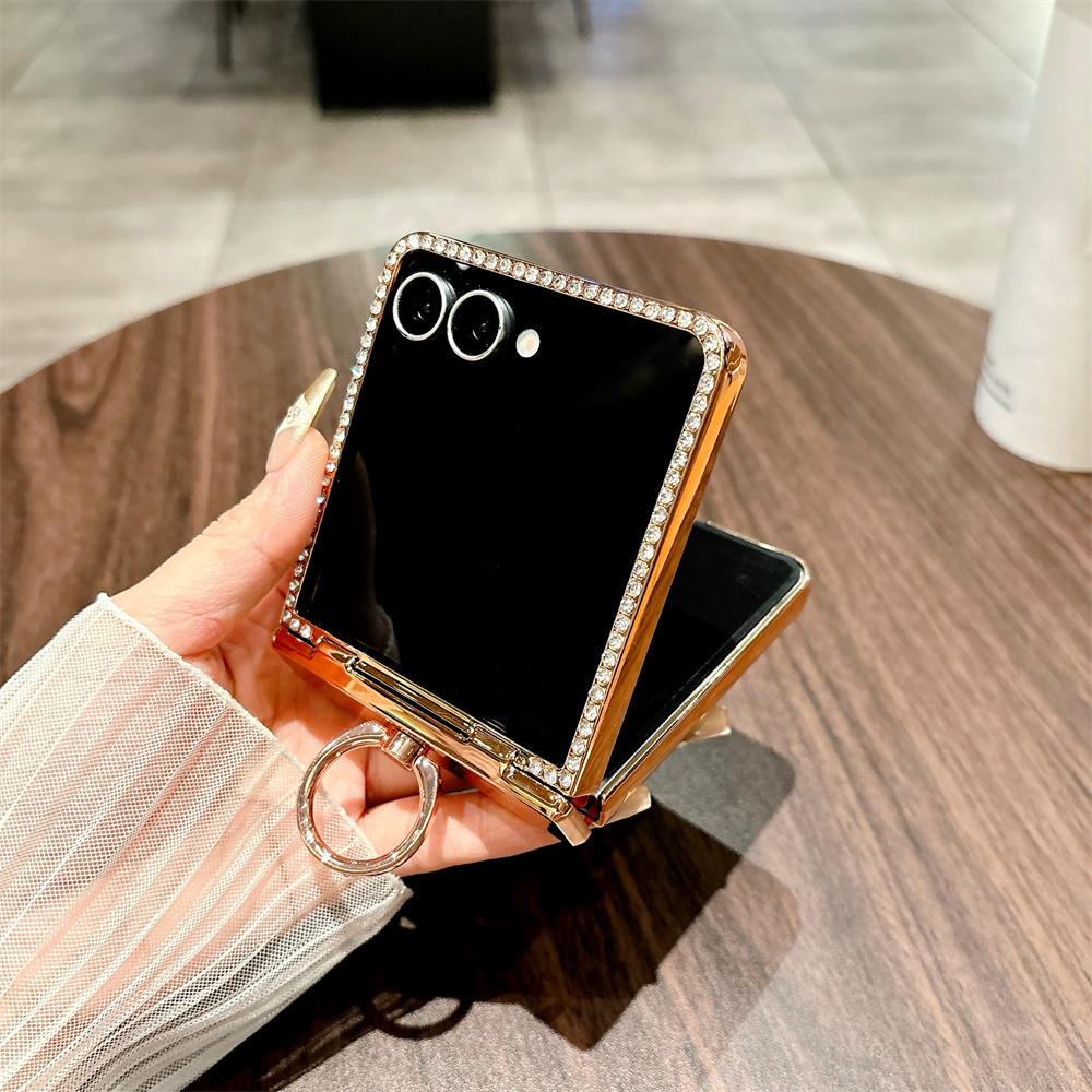 Чехол для Samsung Galaxy Z Flip7 5G с блестящим дизайном, украшенный стразами, жесткий ПК чехол для телефона