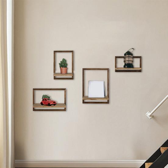 2/4 шт. Деревянные плавающие полки для хранения стеллажей с гладкими краями без заусенцев, простая установка, настенные полки для хранения, набор полок для показа
