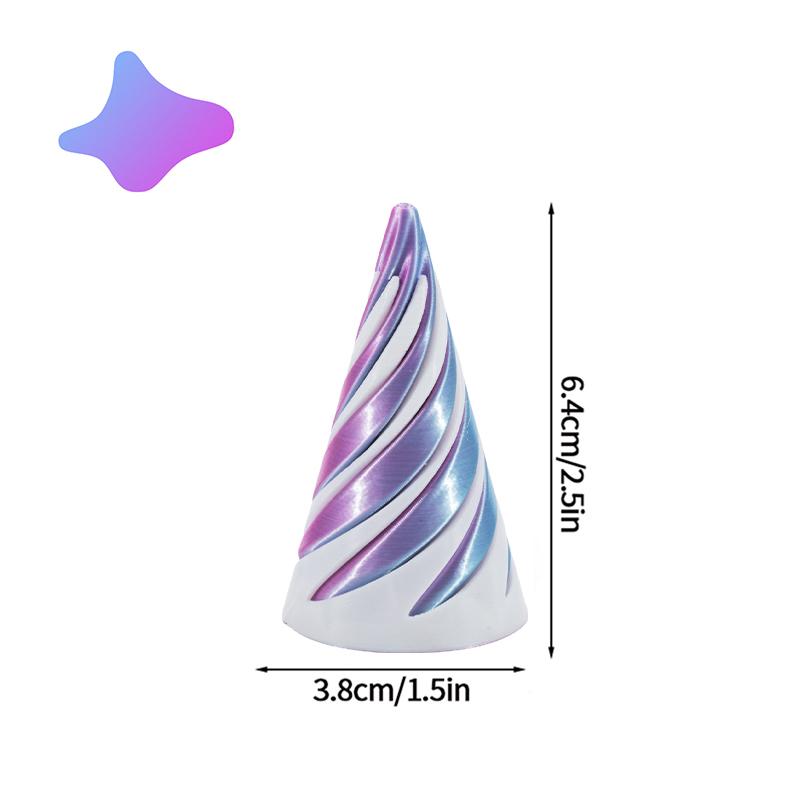 3D Printed Spiral Cone Impossible Passthrough Fidget Toy Three-Dimensional Spiral Decompression Spinning Ornament Relief Toys