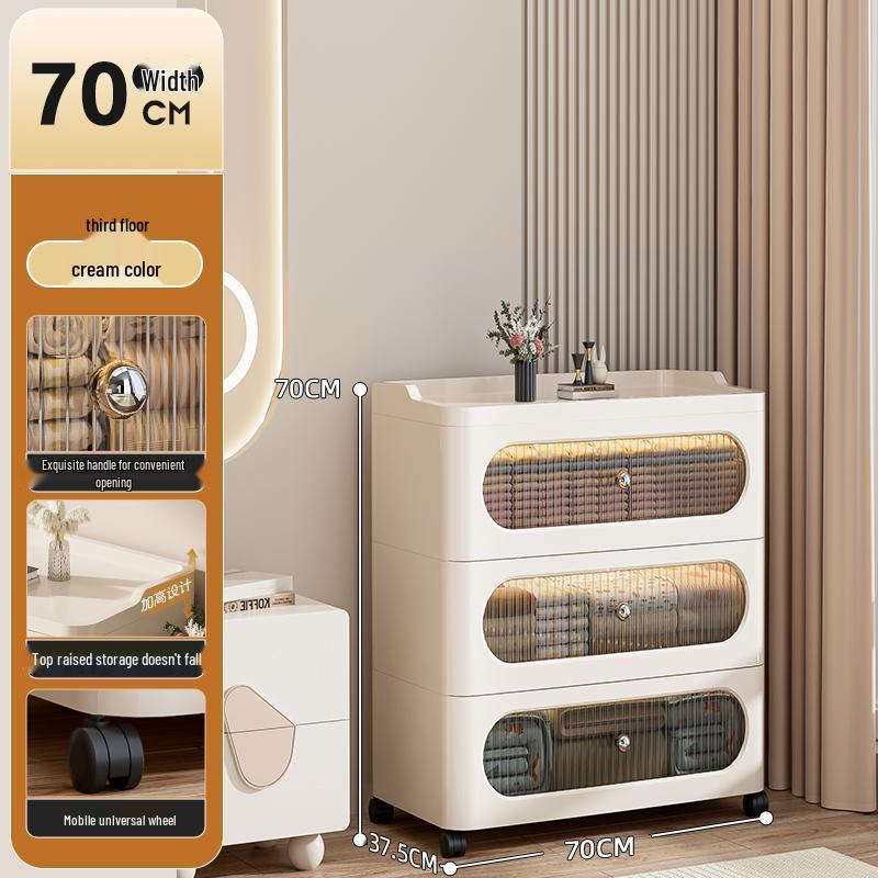 Multi-Layer Drawer-Style Plastic Storage Cabinet for Home & Clothes Organization