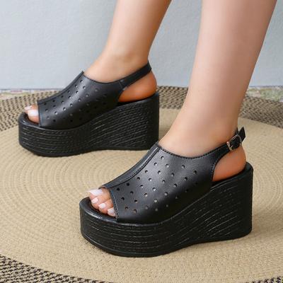 Женские летние новые сандалии с толстой полой подошвой Slope