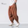 Весна Осень Мужские шаровары Шаровары Свободные завязывающиеся на шнурок эластичные карманы Глубокий шаговый шов с резинкой на щиколотке Однотонные спортивные брюки Повседневная одежда Спортивные брюки