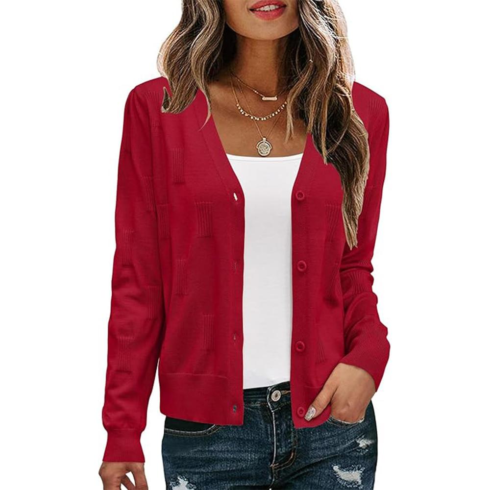 Women's Soft Cropped Cardigan Casual Lightweight Shrug Sweater Tops