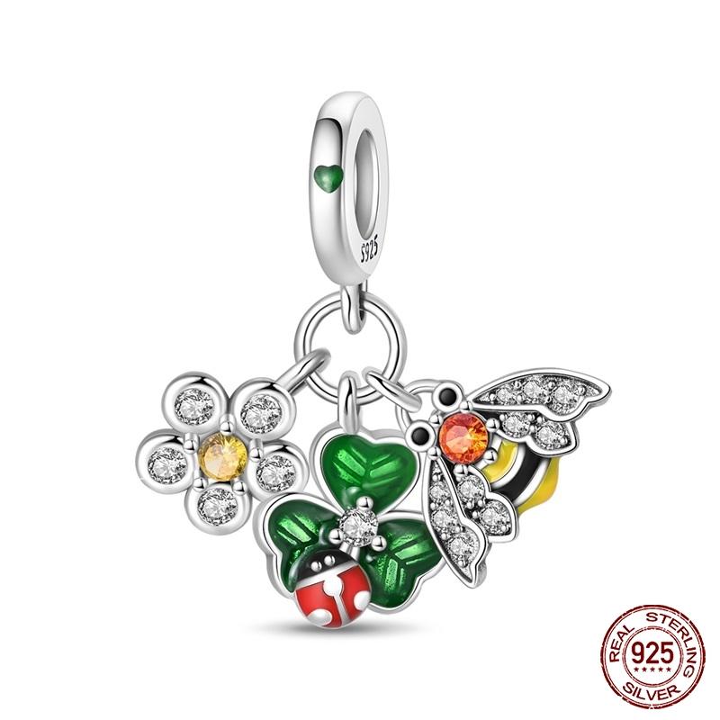 New Copper Cactus Flower Bird Bear Pony Bag Charms Beads Fit Charms Brand Original Bracelet Diy Fine Jewelry Gift