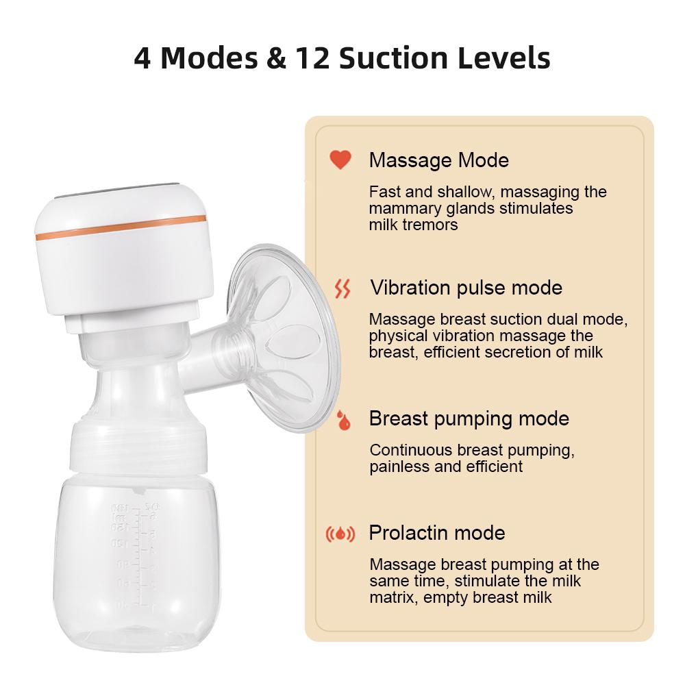 Встроенный электрический молокоотсос Hands Free для грудного вскармливания 4 режима 12 уровней всасывания