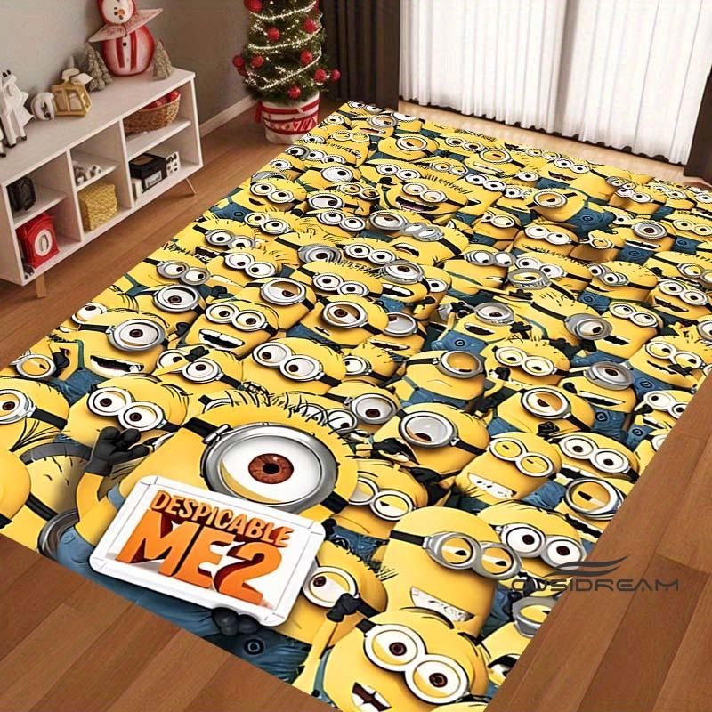 Cute Cartoon 3D-Printed Minions Rug—Suitable for Living Rooms, Bathrooms, Creative Doormats, Bedroom Rugs, and More.