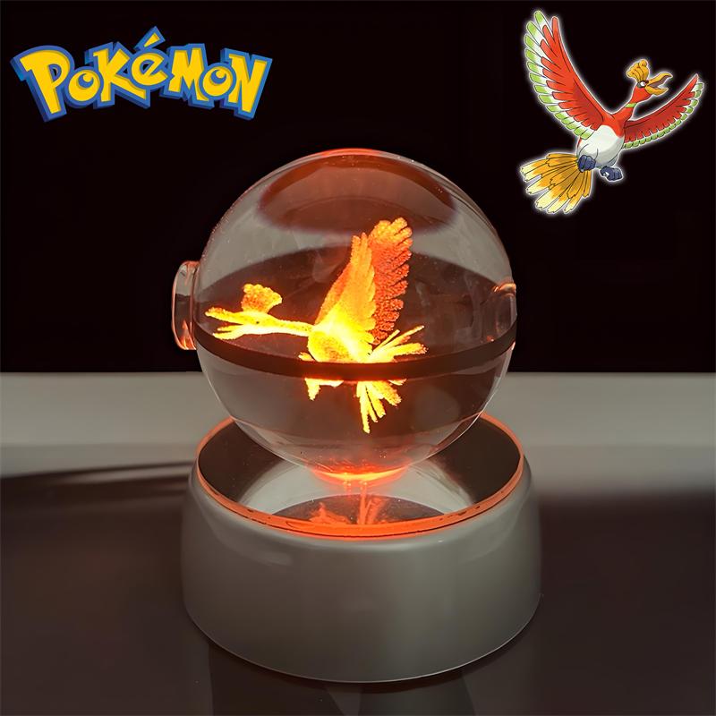 3D Кристальные Фигурки Покеболов Игрушки Снайви Драгонэйр Бластойз Венузавр Милотик Райчу Ночник Светодиодная Лампа Основа Модели Куклы