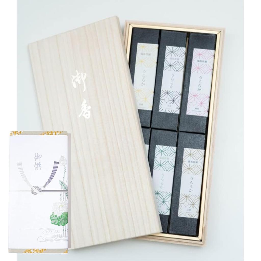 With Lotus Bincho Tanrei Uraraka 6 Types Assorted No and Cleaning Incense Gift for a Refreshing Sandalwood Bouquet Sakurazaka Purifying Tea Made In