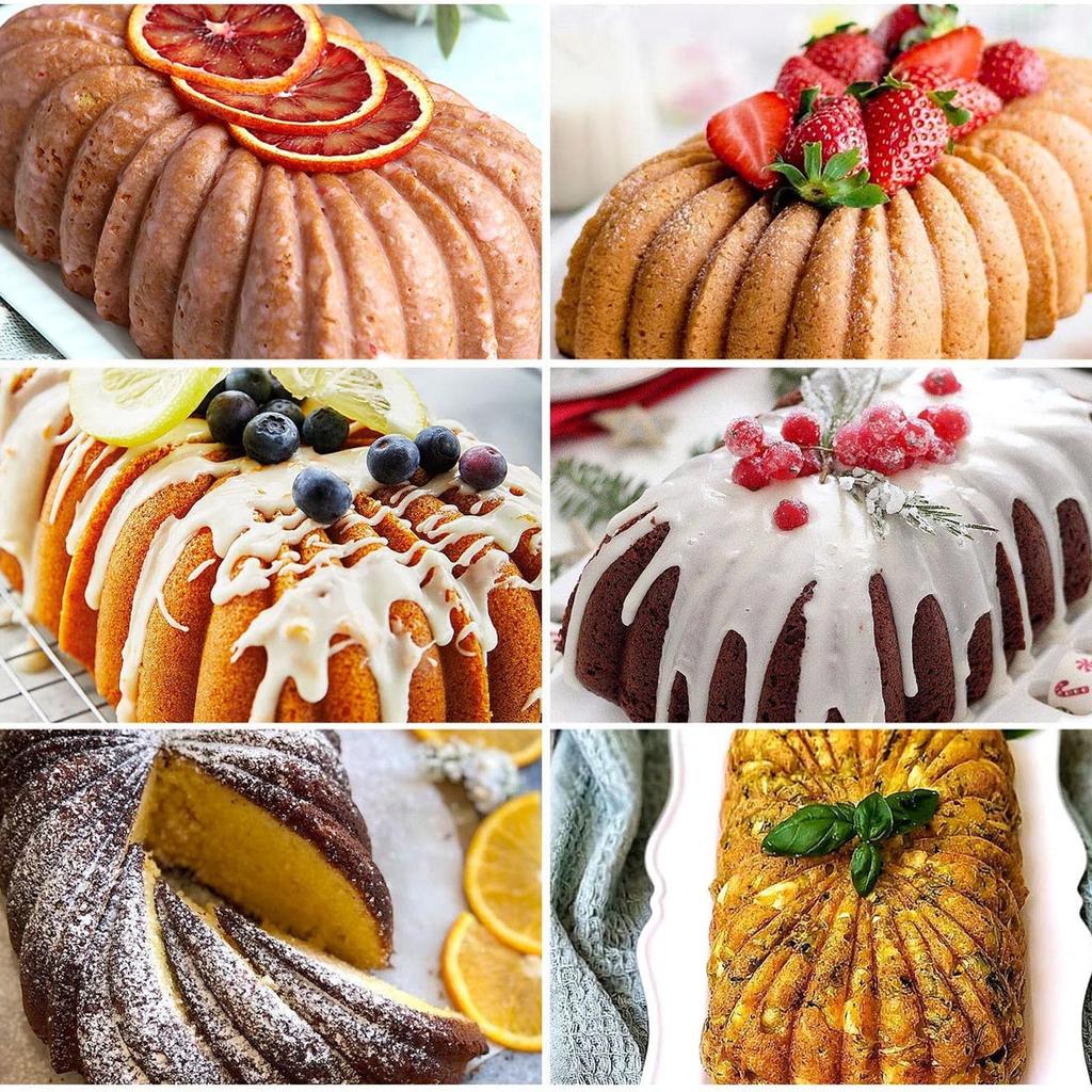 Silicone Bread Loaf Pan With Fluted Design, Food Grade Non-Stick Silicone Baking For Cake, Metal Reinforced Frame Secure