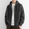 Mens Hooded Cardigan Sweater Thick Knit Jacket Loose Lazy Style Teen Winter Wear